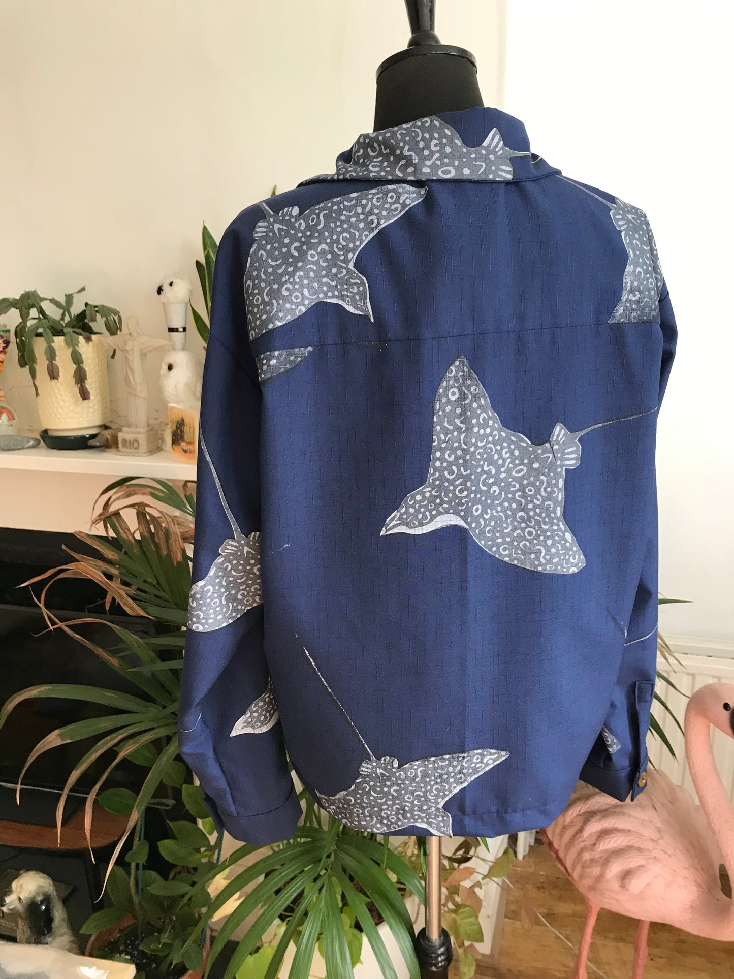 Navy Spotted Eagle Ray Jacket Large