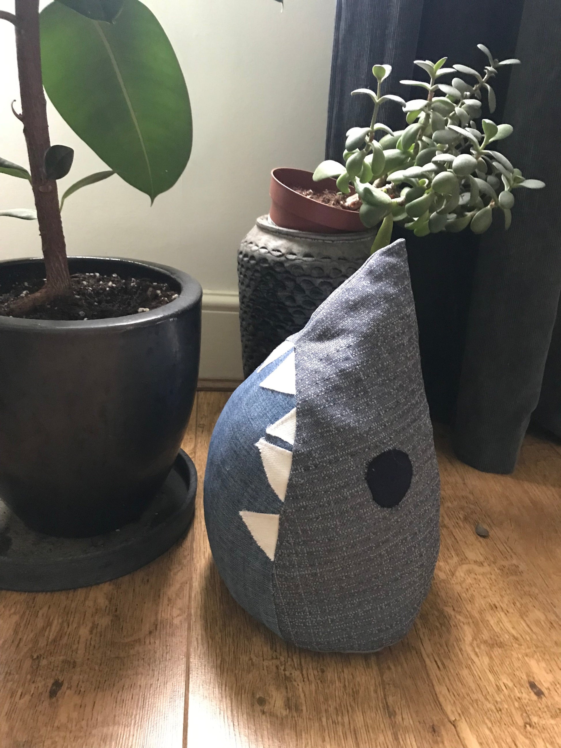 Blue Shark head doorstop Alice Cullen Studio