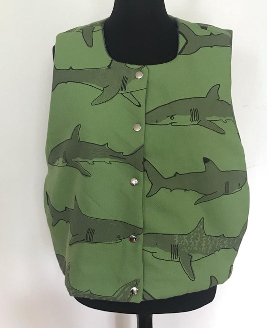 Green Shark Print Bodywarmer